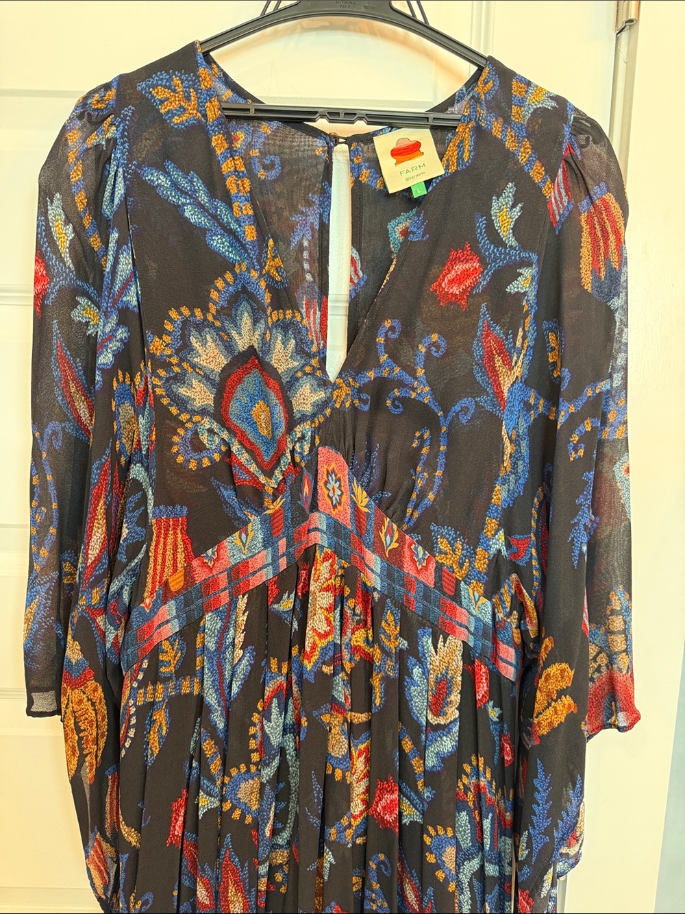 FARM Rio Black Maxi Dress with Multicolor Paisley Print - Picture 6 of 11